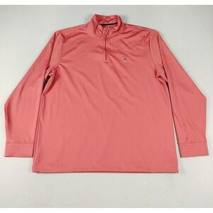Vineyard Vines Pullover Mens Large Coral Pink‎ Performance Half Zip Long Sleeve